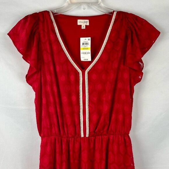 New! NWT Maison Jules V-neck Printed Flutter Dress Medium - Picture 3 of 13